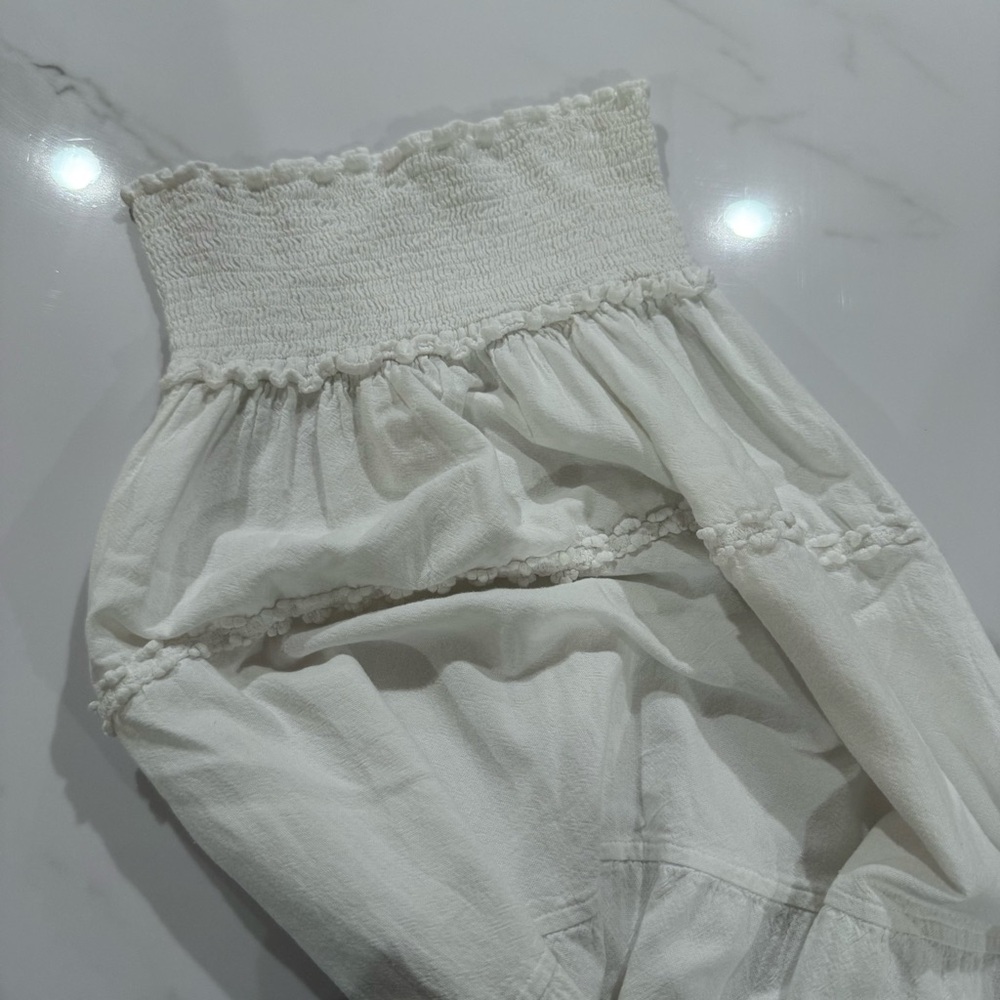 Unbranded vintage white tiered maxi skirt